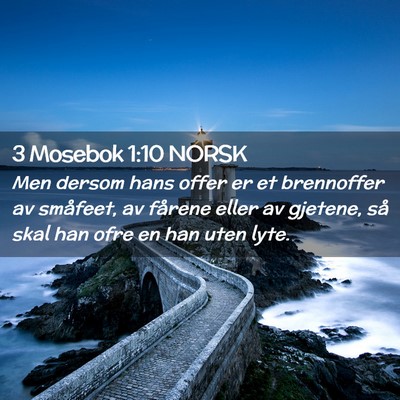 Picture 02 - 3 Mosebok 1:10 NORSK - Men dersom hans offer er et brennoffer av - Bible Verse Picture