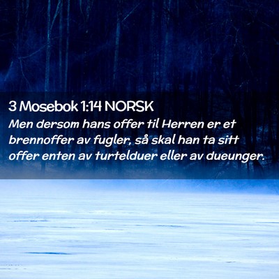 Picture 02 - 3 Mosebok 1:14 NORSK - Men dersom hans offer til Herren er et brennoffer - Bible Verse Picture