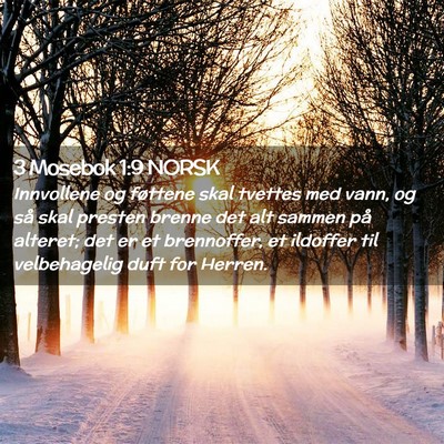 Picture 02 - 3 Mosebok 1:9 NORSK - Innvollene og føttene skal tvettes med vann, og - Bible Verse Picture