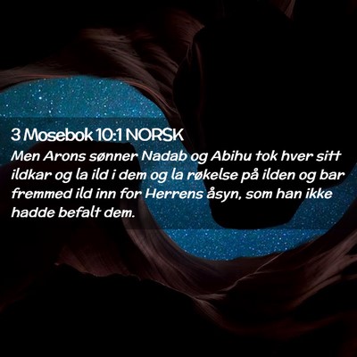 Picture 02 - 3 Mosebok 10:1 NORSK - Men Arons sønner Nadab og Abihu tok hver sitt - Bible Verse Picture