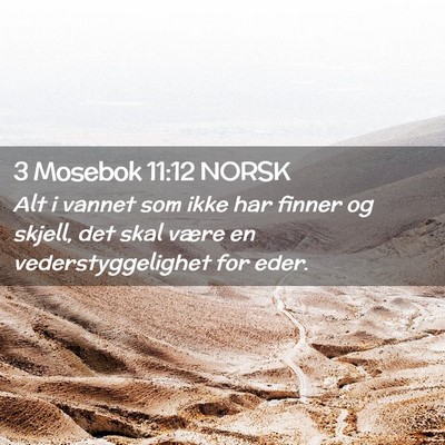Picture 02 - 3 Mosebok 11:12 NORSK - Alt i vannet som ikke har finner og skjell, det - Bible Verse Picture