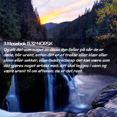 Picture 02 - 3 Mosebok 11:32 NORSK - Og alt det som noget av disse dyr faller på når - Bible Verse Picture
