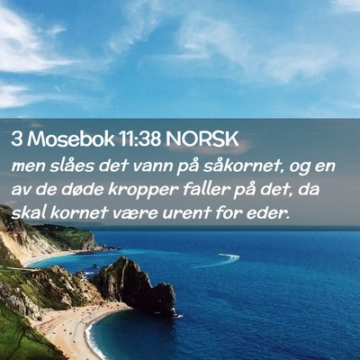 Picture 02 - 3 Mosebok 11:38 NORSK - men slåes det vann på såkornet, og en av de - Bible Verse Picture