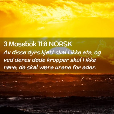 Picture 02 - 3 Mosebok 11:8 NORSK - Av disse dyrs kjøtt skal I ikke ete, og ved - Bible Verse Picture