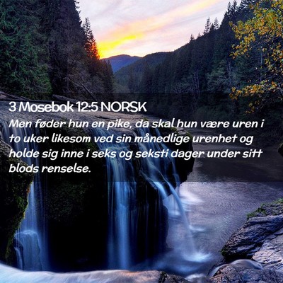 Picture 02 - 3 Mosebok 12:5 NORSK - Men føder hun en pike, da skal hun være uren i - Bible Verse Picture