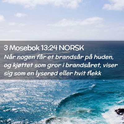 Picture 02 - 3 Mosebok 13:24 NORSK - Når nogen får et brandsår på huden, og - Bible Verse Picture