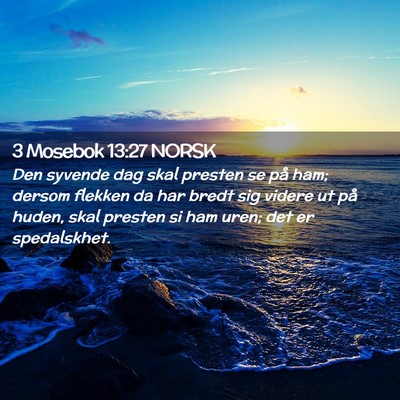 Picture 02 - 3 Mosebok 13:27 NORSK - Den syvende dag skal presten se på ham; dersom - Bible Verse Picture