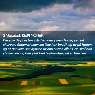 Picture 02 - 3 Mosebok 13:34 NORSK - Dersom da presten, når han den syvende dag ser - Bible Verse Picture