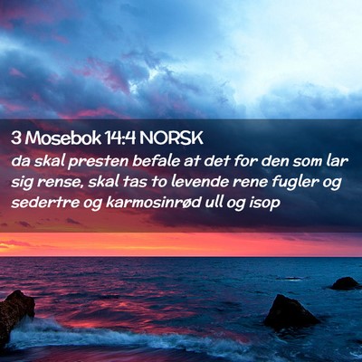 Picture 02 - 3 Mosebok 14:4 NORSK - da skal presten befale at det for den som lar sig - Bible Verse Picture