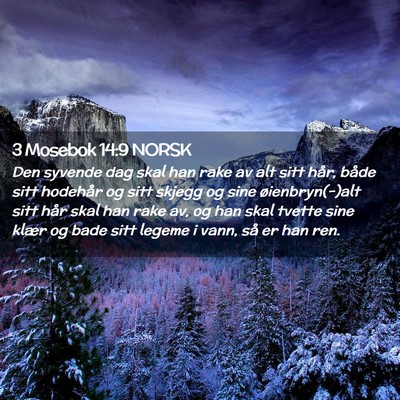 Picture 02 - 3 Mosebok 14:9 NORSK - Den syvende dag skal han rake av alt sitt hår, - Bible Verse Picture