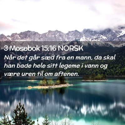 Picture 02 - 3 Mosebok 15:16 NORSK - Når det går sæd fra en mann, da skal han bade - Bible Verse Picture