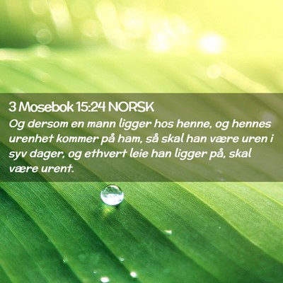 Picture 02 - 3 Mosebok 15:24 NORSK - Og dersom en mann ligger hos henne, og hennes - Bible Verse Picture