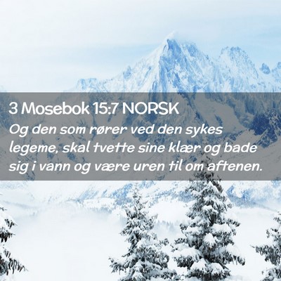 Picture 02 - 3 Mosebok 15:7 NORSK - Og den som rører ved den sykes legeme, skal - Bible Verse Picture