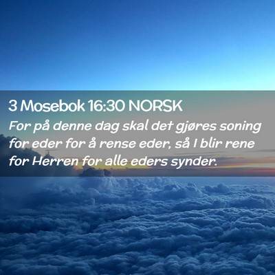 Picture 02 - 3 Mosebok 16:30 NORSK - For på denne dag skal det gjøres soning for - Bible Verse Picture