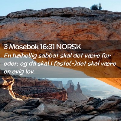 Picture 02 - 3 Mosebok 16:31 NORSK - En høihellig sabbat skal det være for eder, og - Bible Verse Picture