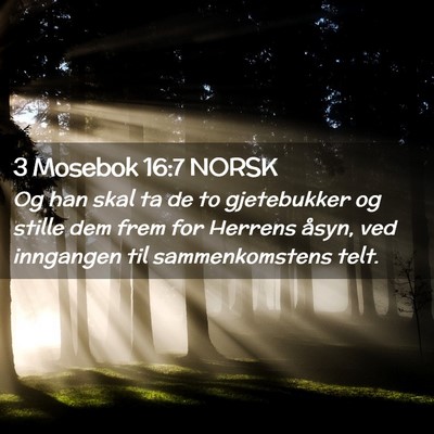 Picture 02 - 3 Mosebok 16:7 NORSK - Og han skal ta de to gjetebukker og stille dem - Bible Verse Picture