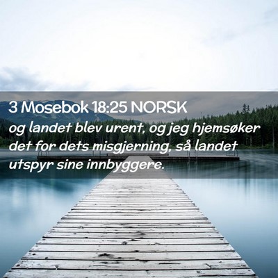 Picture 02 - 3 Mosebok 18:25 NORSK - og landet blev urent, og jeg hjemsøker det for - Bible Verse Picture