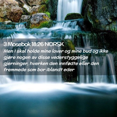 Picture 02 - 3 Mosebok 18:26 NORSK - Men I skal holde mine lover og mine bud og ikke - Bible Verse Picture