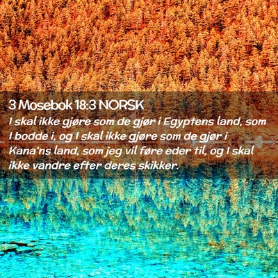 Picture 02 - 3 Mosebok 18:3 NORSK - I skal ikke gjøre som de gjør i Egyptens land, - Bible Verse Picture