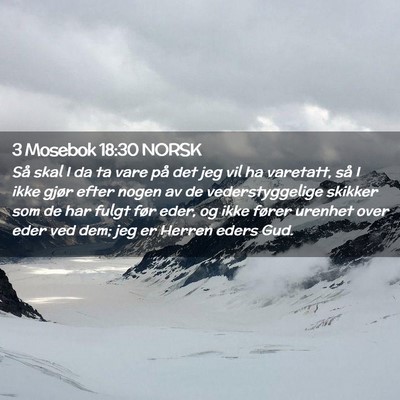 Picture 02 - 3 Mosebok 18:30 NORSK - Så skal I da ta vare på det jeg vil ha - Bible Verse Picture