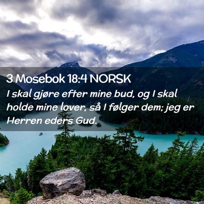 Picture 02 - 3 Mosebok 18:4 NORSK - I skal gjøre efter mine bud, og I skal holde - Bible Verse Picture