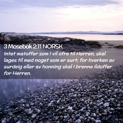 Picture 02 - 3 Mosebok 2:11 NORSK - Intet matoffer som I vil ofre til Herren, skal - Bible Verse Picture