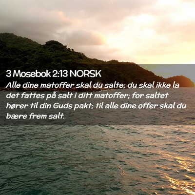 Picture 02 - 3 Mosebok 2:13 NORSK - Alle dine matoffer skal du salte; du skal ikke la - Bible Verse Picture