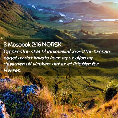 Picture 02 - 3 Mosebok 2:16 NORSK - Og presten skal til ihukommelses-offer brenne - Bible Verse Picture