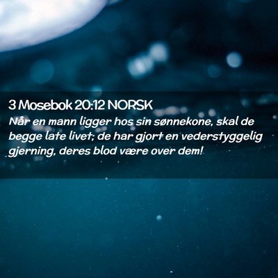 Picture 02 - 3 Mosebok 20:12 NORSK - Når en mann ligger hos sin sønnekone, skal de - Bible Verse Picture