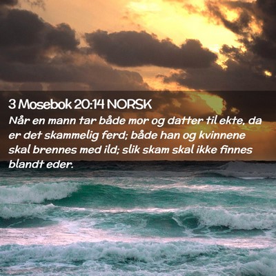 Picture 02 - 3 Mosebok 20:14 NORSK - Når en mann tar både mor og datter til ekte, da - Bible Verse Picture
