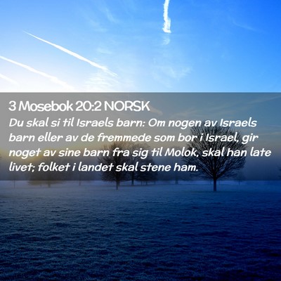 Picture 02 - 3 Mosebok 20:2 NORSK - Du skal si til Israels barn: Om nogen av Israels - Bible Verse Picture