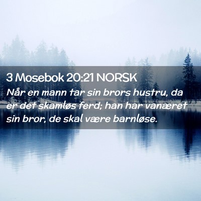 Picture 02 - 3 Mosebok 20:21 NORSK - Når en mann tar sin brors hustru, da er det - Bible Verse Picture