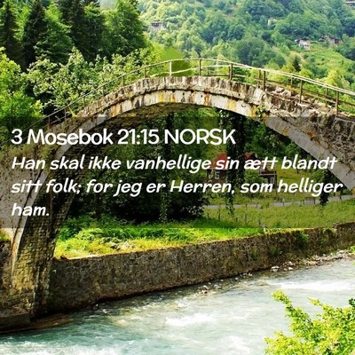 Picture 02 - 3 Mosebok 21:15 NORSK - Han skal ikke vanhellige sin ætt blandt sitt - Bible Verse Picture