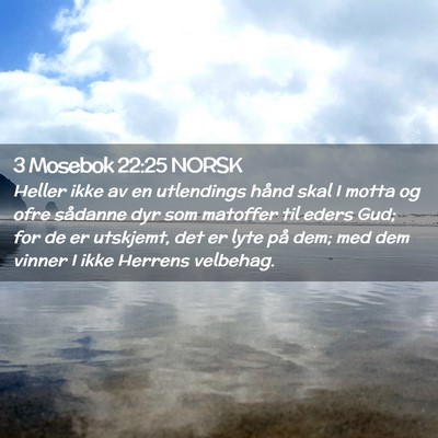 Picture 02 - 3 Mosebok 22:25 NORSK - Heller ikke av en utlendings hånd skal I motta - Bible Verse Picture