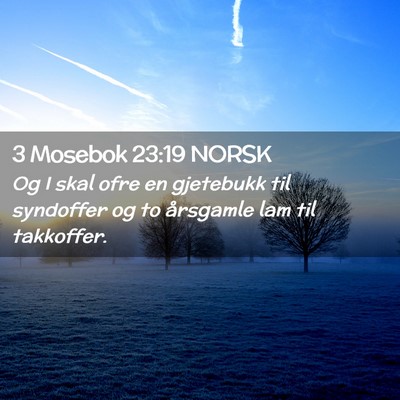 Picture 02 - 3 Mosebok 23:19 NORSK - Og I skal ofre en gjetebukk til syndoffer og to - Bible Verse Picture