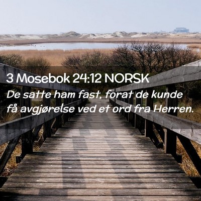 Picture 02 - 3 Mosebok 24:12 NORSK - De satte ham fast, forat de kunde få avgjørelse - Bible Verse Picture