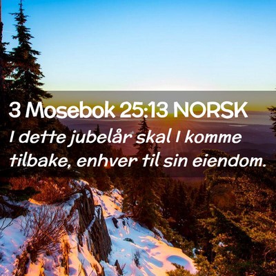 Picture 02 - 3 Mosebok 25:13 NORSK - I dette jubelår skal I komme tilbake, enhver til - Bible Verse Picture