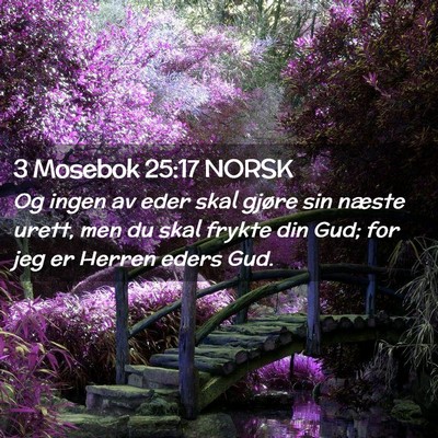 Picture 02 - 3 Mosebok 25:17 NORSK - Og ingen av eder skal gjøre sin næste urett, - Bible Verse Picture