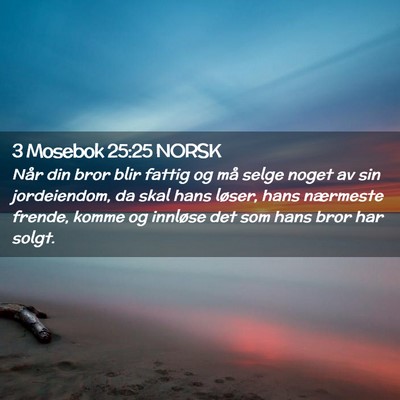 Picture 02 - 3 Mosebok 25:25 NORSK - Når din bror blir fattig og må selge noget av - Bible Verse Picture