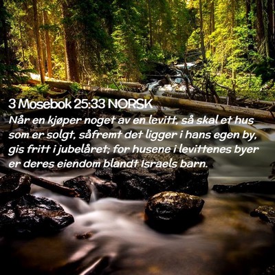 Picture 02 - 3 Mosebok 25:33 NORSK - Når en kjøper noget av en levitt, så skal et - Bible Verse Picture