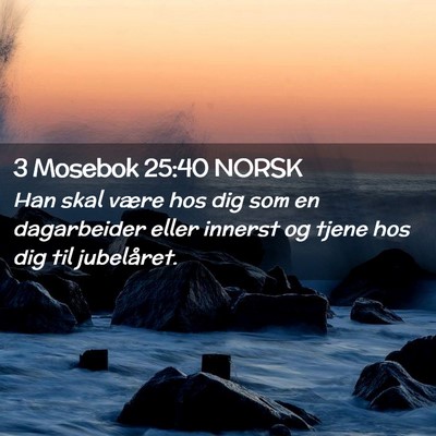 Picture 02 - 3 Mosebok 25:40 NORSK - Han skal være hos dig som en dagarbeider eller - Bible Verse Picture