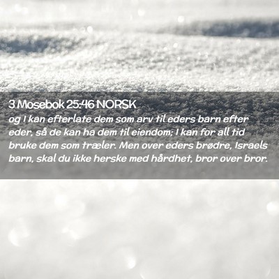 Picture 02 - 3 Mosebok 25:46 NORSK - og I kan efterlate dem som arv til eders barn - Bible Verse Picture