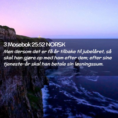 Picture 02 - 3 Mosebok 25:52 NORSK - Men dersom det er få år tilbake til jubelåret, - Bible Verse Picture