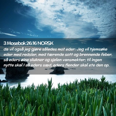 Picture 02 - 3 Mosebok 26:16 NORSK - da vil også jeg gjøre således mot eder: Jeg - Bible Verse Picture