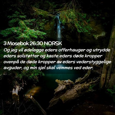 Picture 02 - 3 Mosebok 26:30 NORSK - Og jeg vil ødelegge eders offerhauger og utrydde - Bible Verse Picture