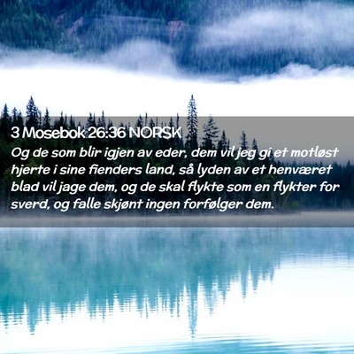 Picture 02 - 3 Mosebok 26:36 NORSK - Og de som blir igjen av eder, dem vil jeg gi et - Bible Verse Picture