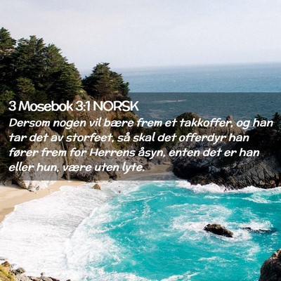 Picture 02 - 3 Mosebok 3:1 NORSK - Dersom nogen vil bære frem et takkoffer, og han - Bible Verse Picture