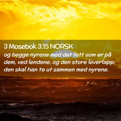 Picture 02 - 3 Mosebok 3:15 NORSK - og begge nyrene med det fett som er på dem, ved - Bible Verse Picture