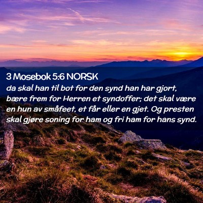 Picture 02 - 3 Mosebok 5:6 NORSK - da skal han til bot for den synd han har gjort, - Bible Verse Picture