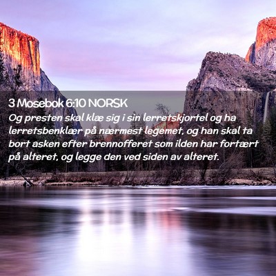 Picture 02 - 3 Mosebok 6:10 NORSK - Og presten skal klæ sig i sin lerretskjortel og - Bible Verse Picture